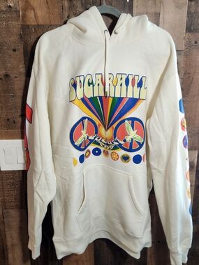 Sugarhill Cream Graphic Hoodie with Retro Multicolor Print